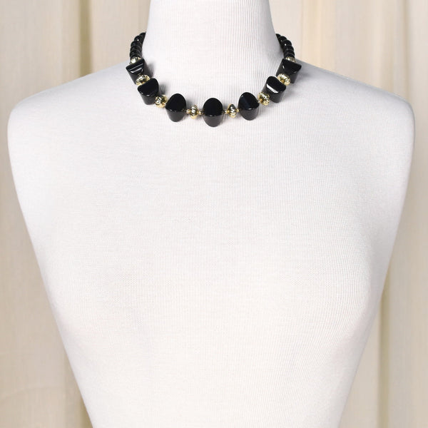 Black Chunky Bead Necklace Cats Like Us