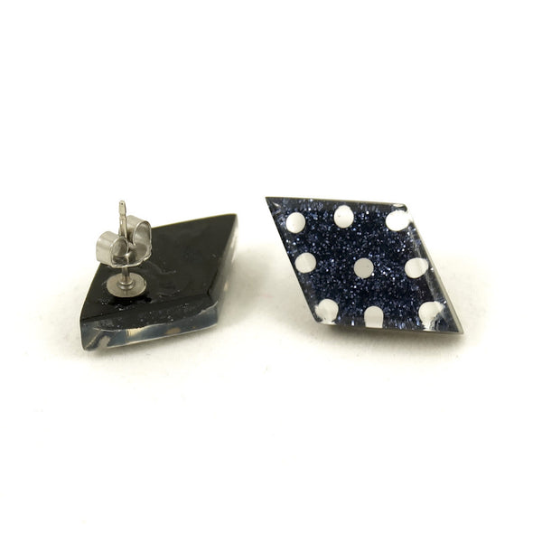 Black Dot Diamond Earrings Cats Like Us