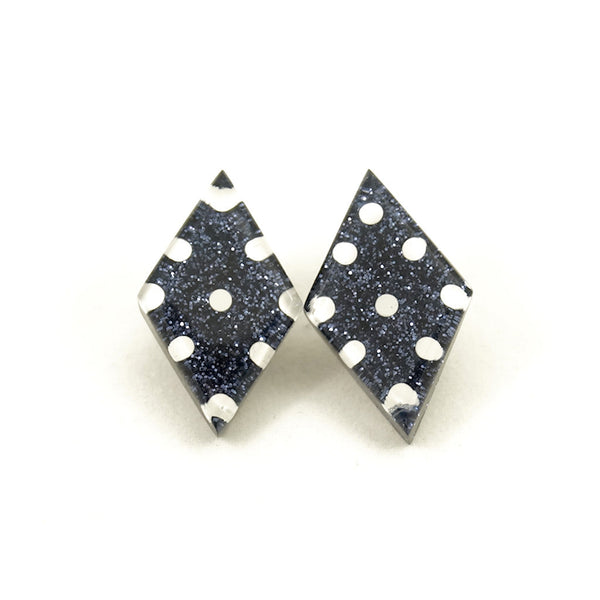 Black Dot Diamond Earrings Cats Like Us