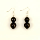 JS World Trading Black Double Bead Earrings