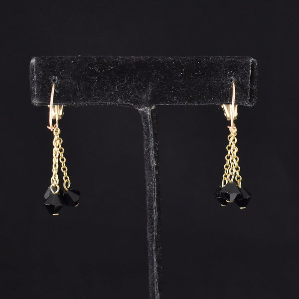 Black Faceted Chain Vintage Earrings Cats Like Us