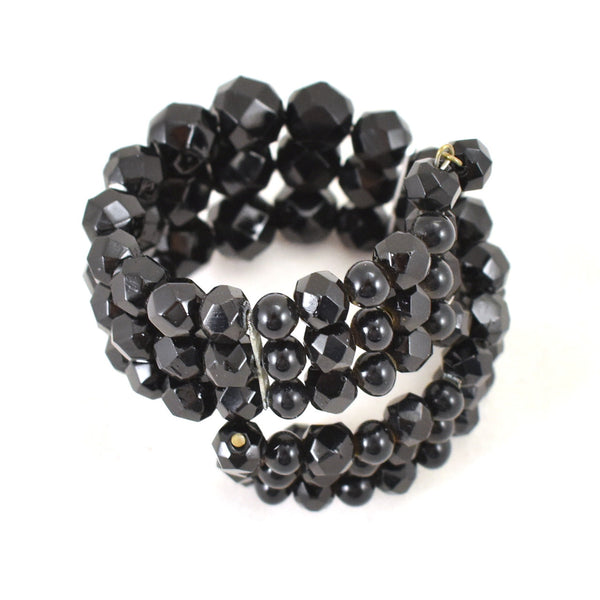 Black Faux Jet Expandable Bracelet Cats Like Us