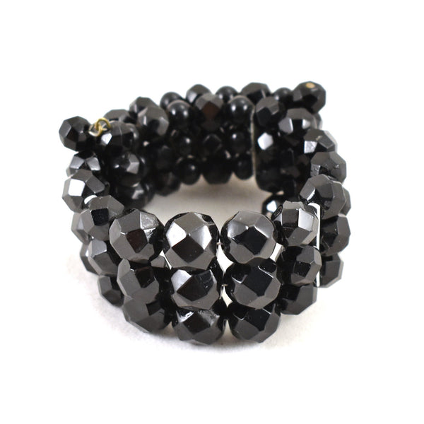 Black Faux Jet Expandable Bracelet Cats Like Us