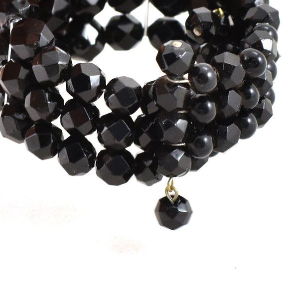 Black Faux Jet Expandable Bracelet Cats Like Us