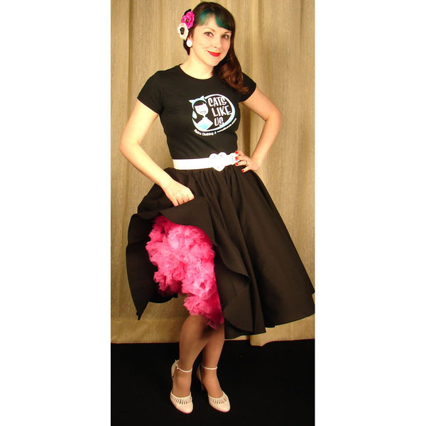 Black Full Circle Skirt Cats Like Us
