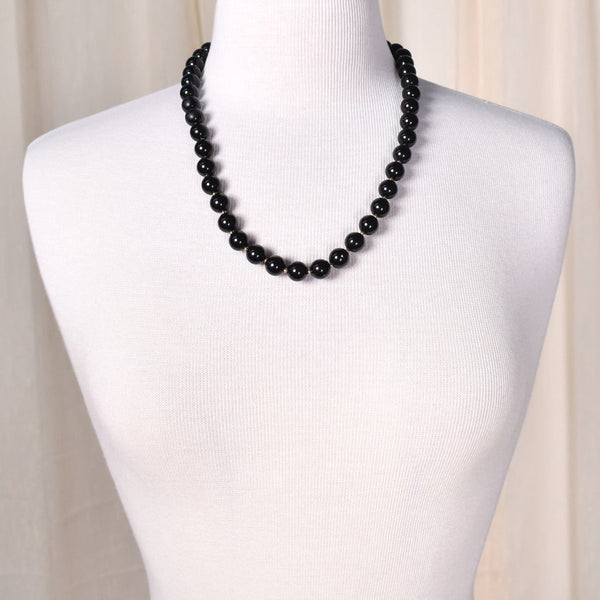Black & Gold Bead Necklace Cats Like Us