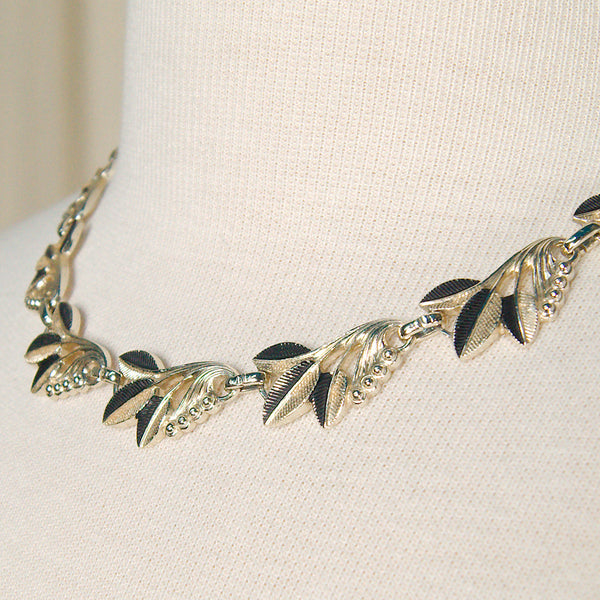 Black & Gold Leaf Necklace Cats Like Us