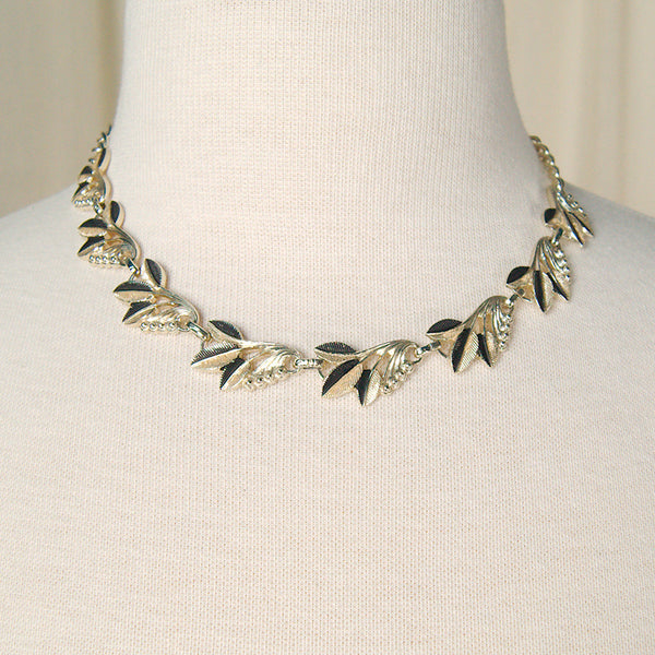 Black & Gold Leaf Necklace Cats Like Us