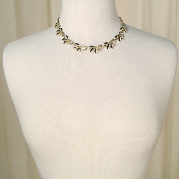 Black & Gold Leaf Necklace Cats Like Us