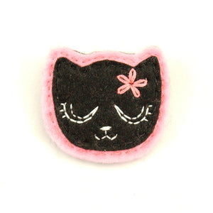 Black Kitty Pin in Girly Pink Cats Like Us