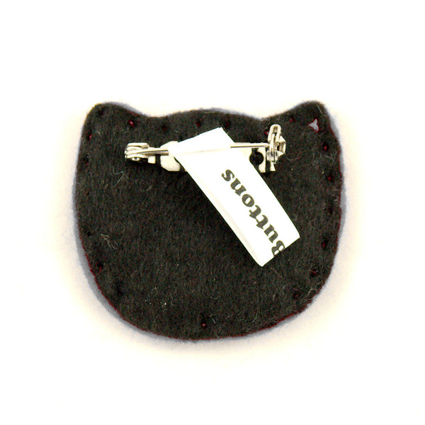 Black Kitty Pin in Girly Red Cats Like Us