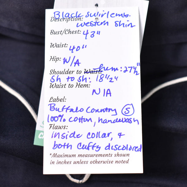 Black Swirl Embroidered Western Shirt Cats Like Us