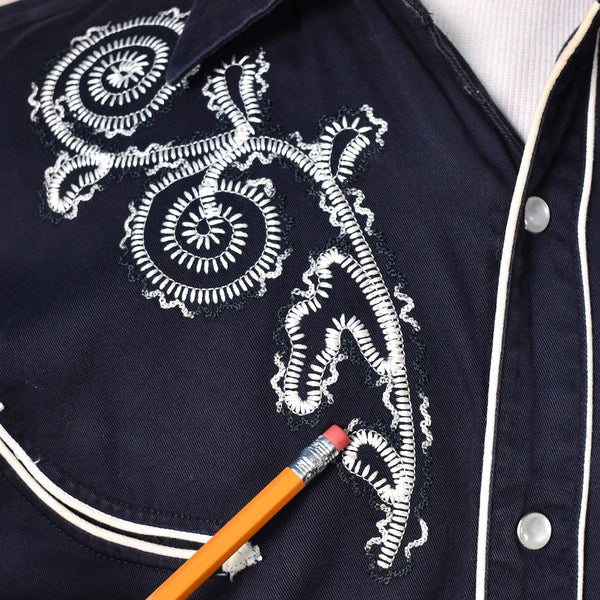 Black Swirl Embroidered Western Shirt Cats Like Us