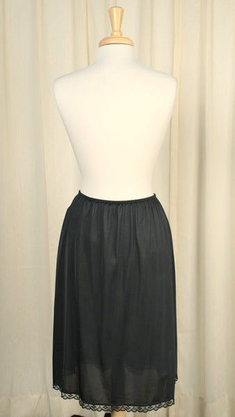 Black Vintage Half Slip W27-40 L24 Cats Like Us