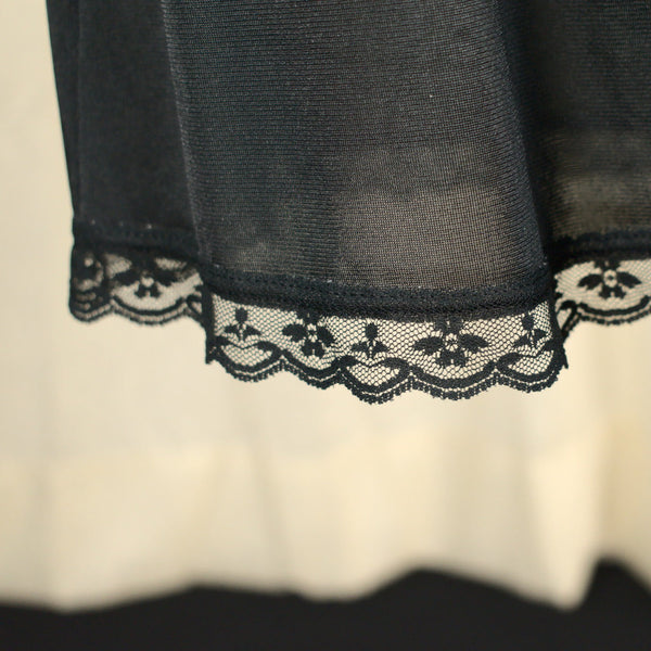 Black Vintage Half Slip W27-40 L24 Cats Like Us
