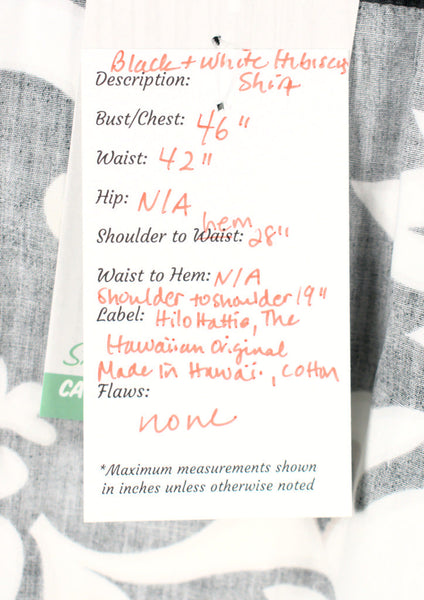 Black & White Hibiscus Shirt Cats Like Us