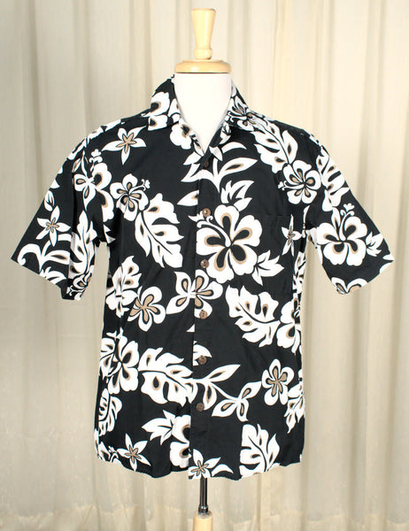 Black & White Hibiscus Shirt Cats Like Us