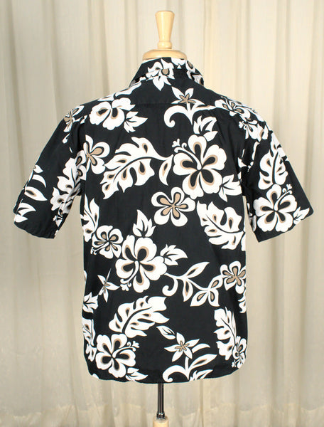 Black & White Hibiscus Shirt Cats Like Us