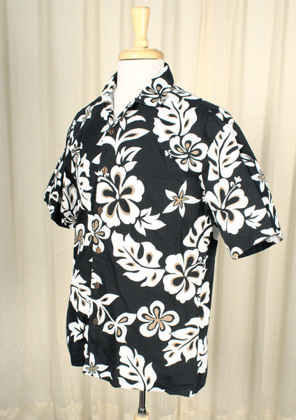 Black & White Hibiscus Shirt Cats Like Us