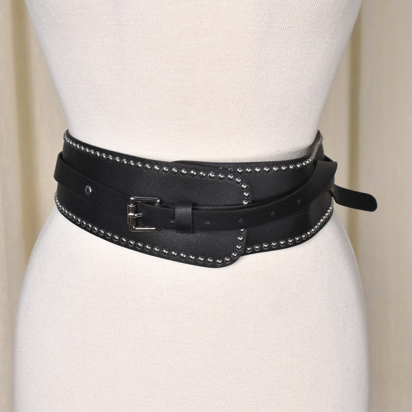 Black Wide Rivet Buckle Belt Cats Like Us