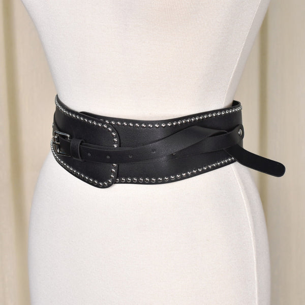 Black Wide Rivet Buckle Belt Cats Like Us