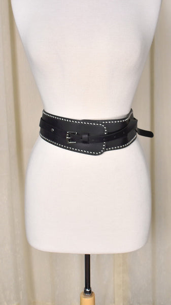 Black Wide Rivet Buckle Belt Cats Like Us