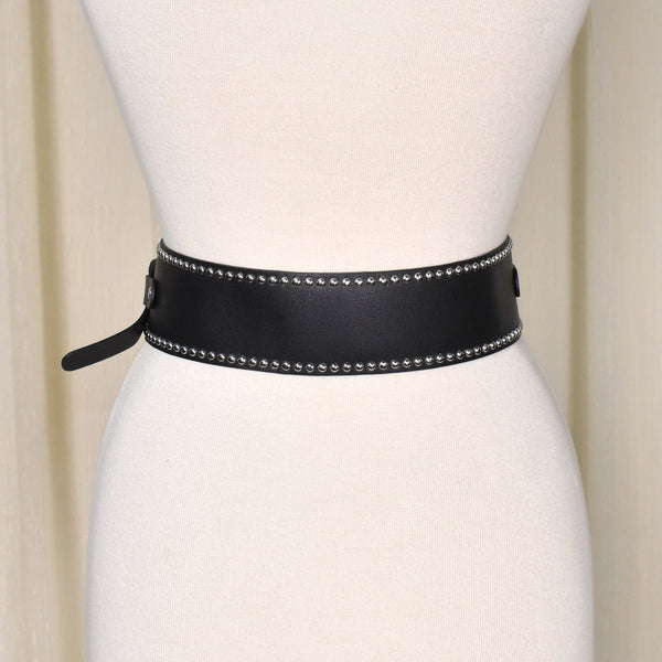 Black Wide Rivet Buckle Belt Cats Like Us