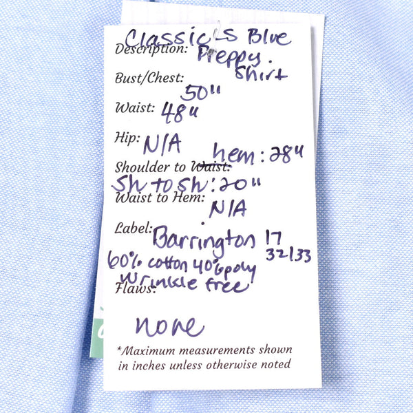 Blue Chambray LS Oxford Shirt Cats Like Us