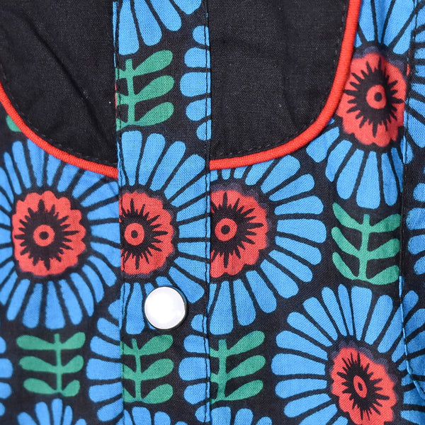 Blue Floral Western Shirt Cats Like Us