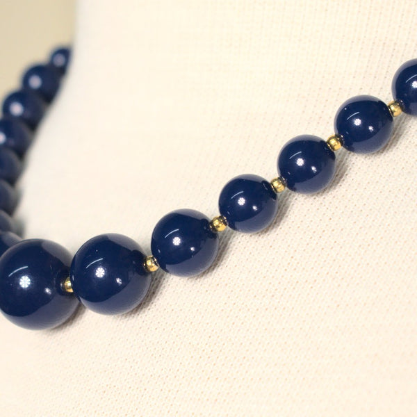 Blue & Gold Bead Necklace Cats Like Us