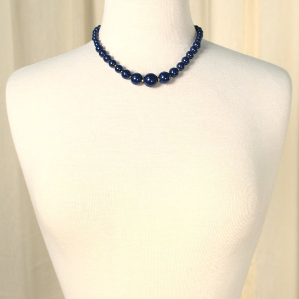 Blue & Gold Bead Necklace Cats Like Us