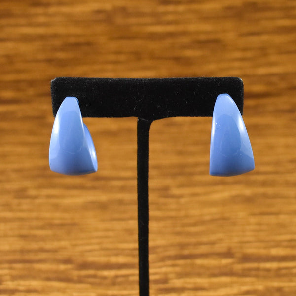 Blue Long Enamel Hoop Earrings Cats Like Us