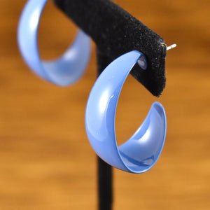 Blue Long Enamel Hoop Earrings Cats Like Us