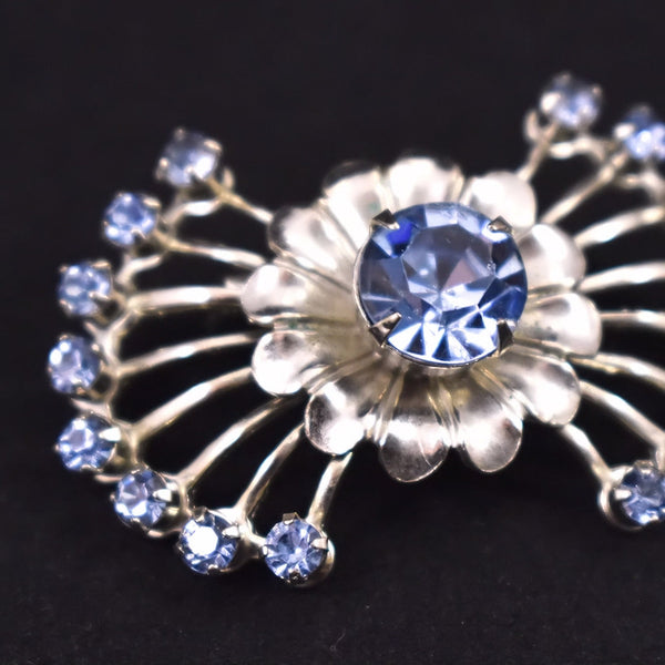 Blue Rhinestone Spray Brooch Cats Like Us