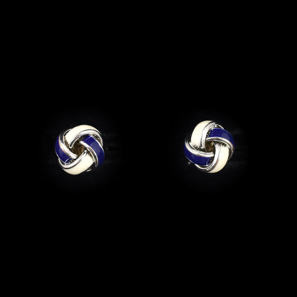 Blue & White Knot Vintage Cuff Links Cats Like Us