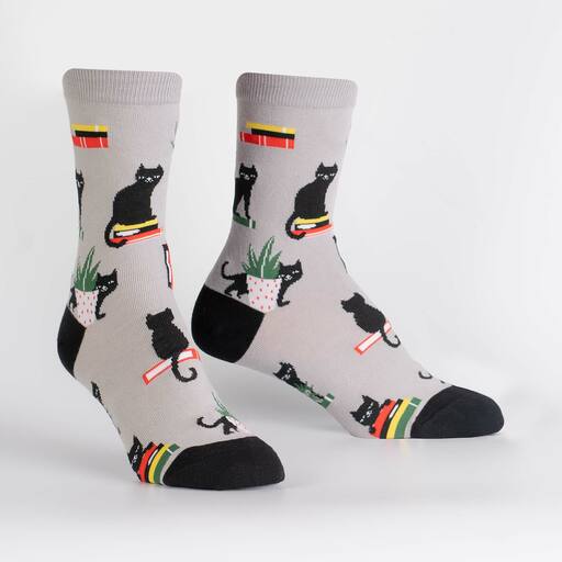 Booked For Meow Crew Socks Cats Like Us