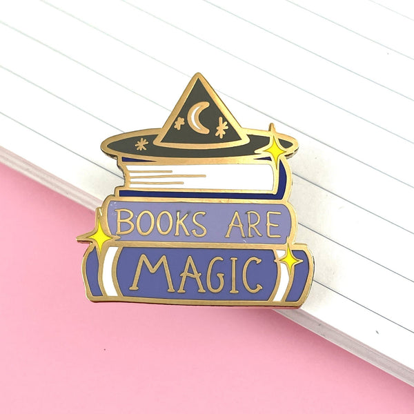 Books Are Magic Enamel Pin Cats Like Us