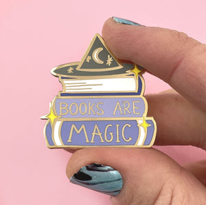 Books Are Magic Enamel Pin Cats Like Us