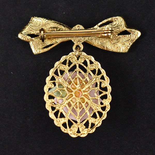 Bow & Pink Rose Brooch Cats Like Us