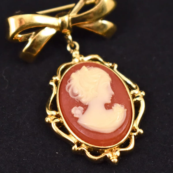 Bow and Cameo Brooch Cats Like Us