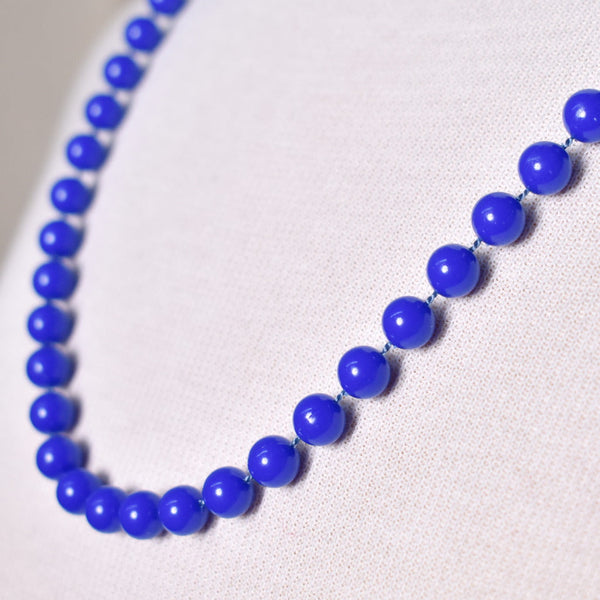 Bright Blue Bead Necklace Cats Like Us
