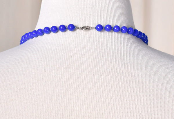 Bright Blue Bead Necklace Cats Like Us