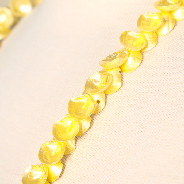 Bright Yellow Shell Vintage Necklace Cats Like Us