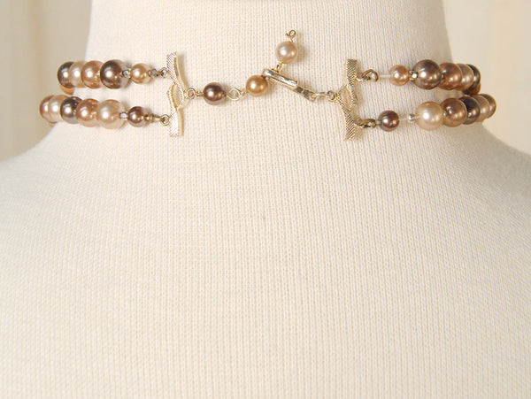 Brown Double Strand Necklace Cats Like Us