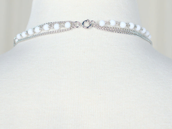 Chandelier White Bead Necklace Cats Like Us