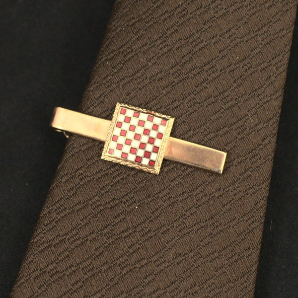 Chess Board Tie Bar Cats Like Us