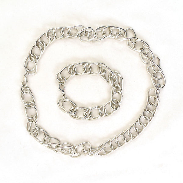 Chunky Silver Necklace Set Cats Like Us