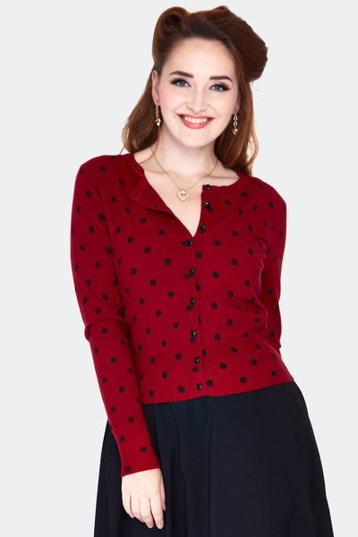 Clara Red Polka Dot Cardigan Cats Like Us