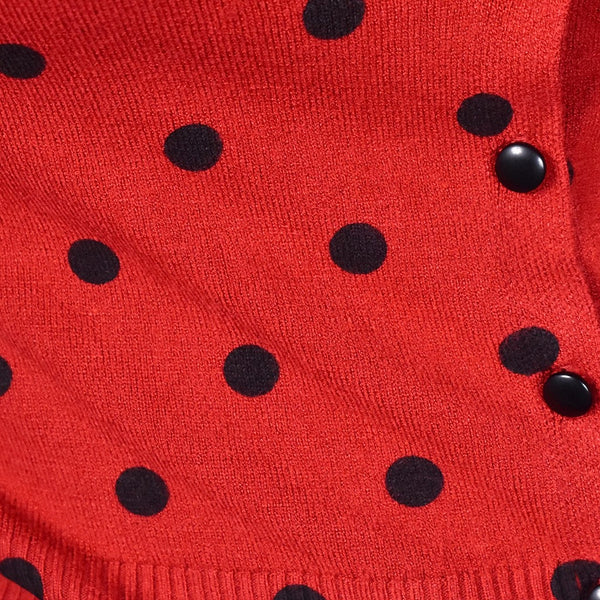 Clara Red Polka Dot Cardigan Cats Like Us