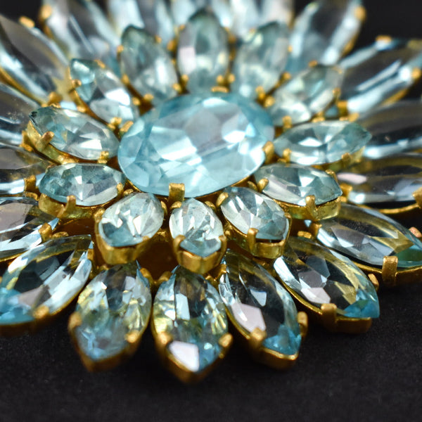 Czech Glass Aqua Brooch Cats Like Us